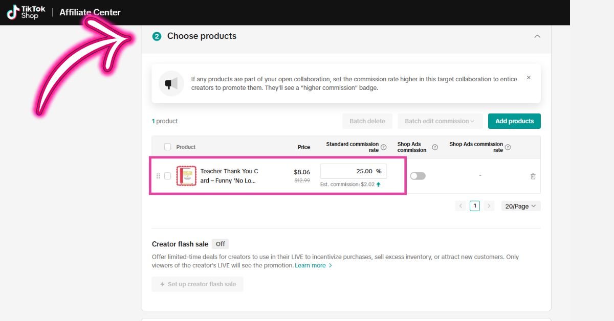Product selection in sample sending of TikTok Shop