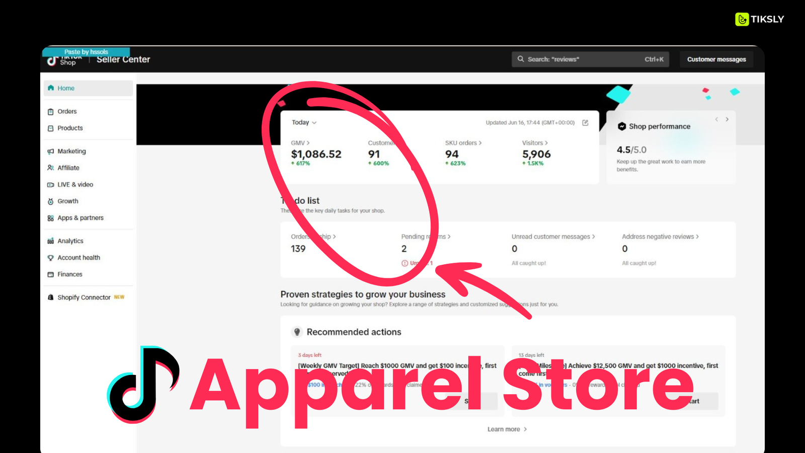 Tiktok shop apparel store
