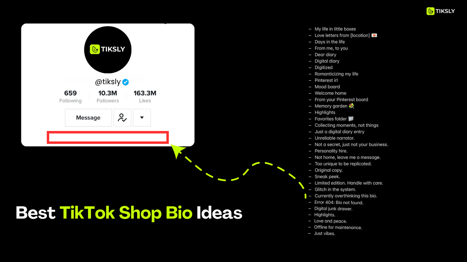 Tiktok shop bio ideas