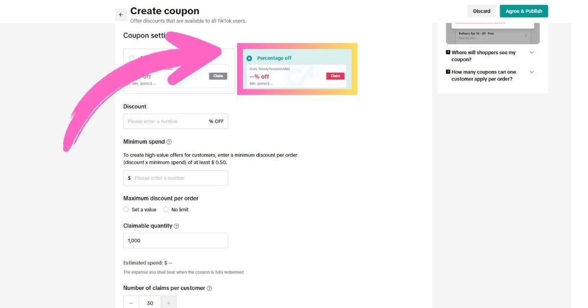 Dicount setting in Tiktok shop