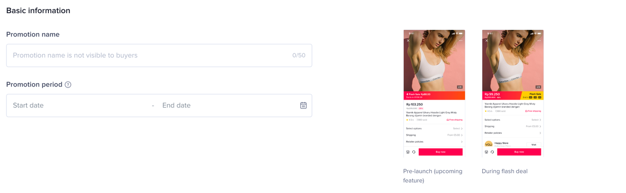 Fash deal dashboard on TikTok shop
