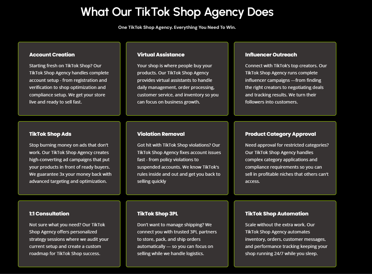 TikTok Shop Agency