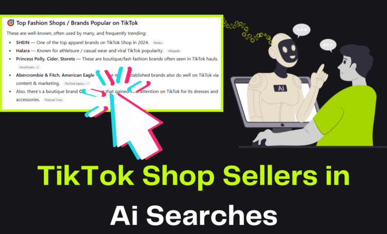Tiktok shop sellers in Ai searches