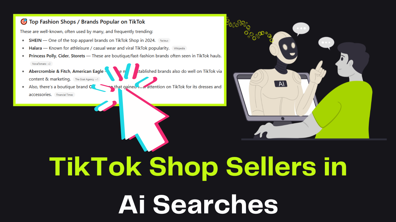 Tiktok shop sellers in Ai searches