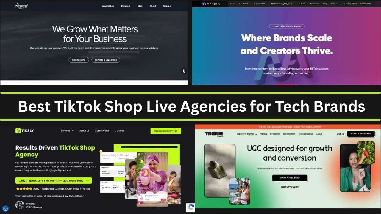 Best TikTok Shop Live Agencies for Tech Brands