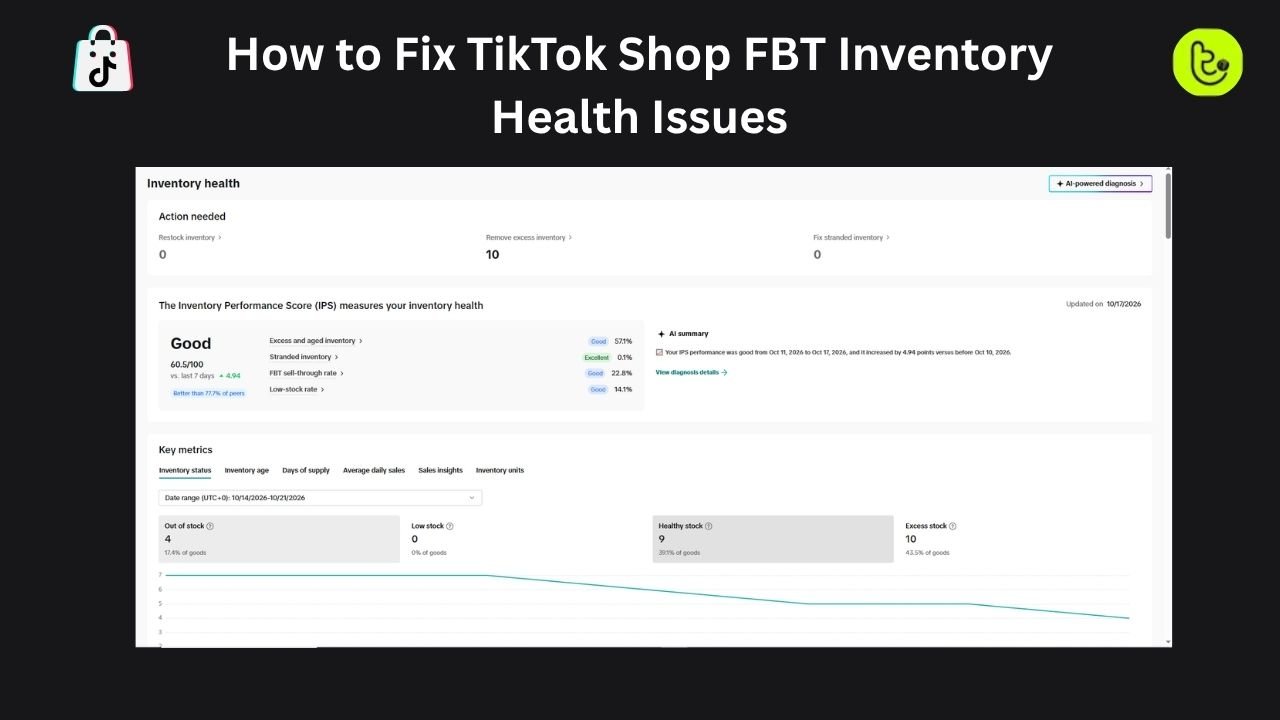 How to Fix TikTok Shop FBT Inventory Health Issues